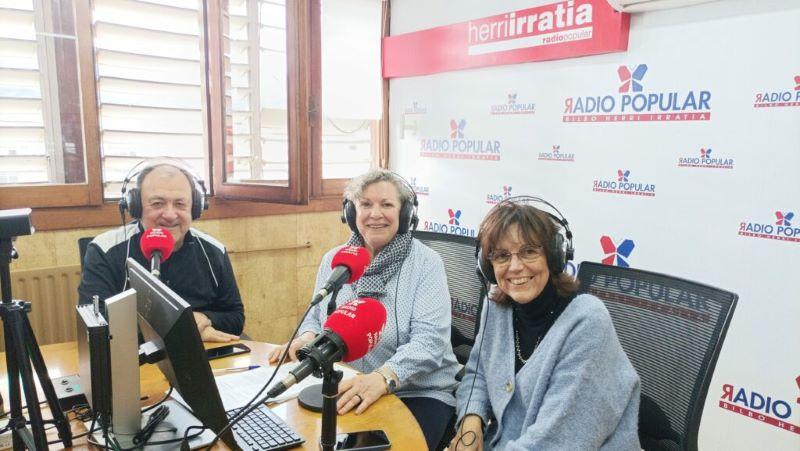 Juan Mari Bautista, Feli Marín y Mertxe Aguirre, durante la entrevista