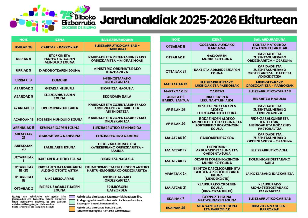 2025-2926 kurtsoko jardunaldien egutegia