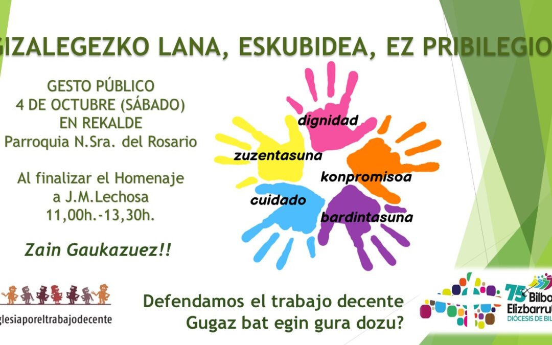 Gizalegezko Lanaren aldeko Munduko Eguna, urriaren 7an