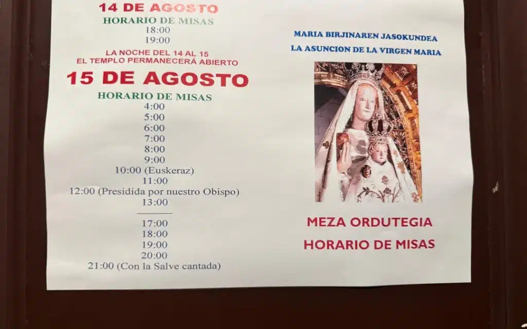 Horario de Misas Begoña
