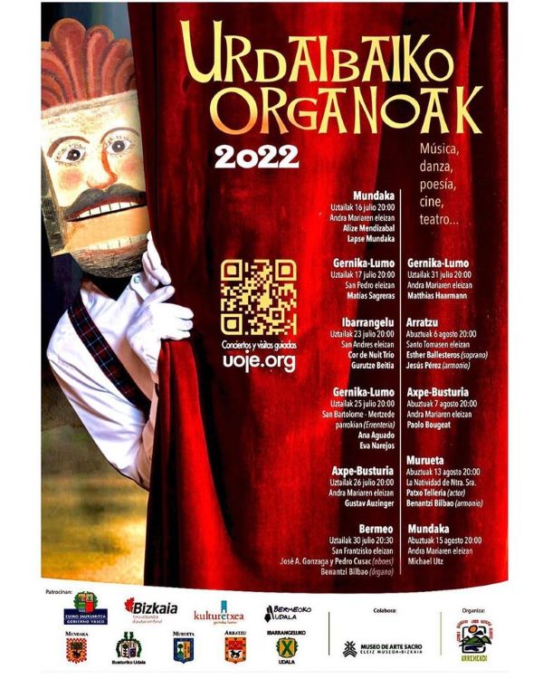 Primer concierto del festival de órgano de Urdaibai, mañana en Mundaka