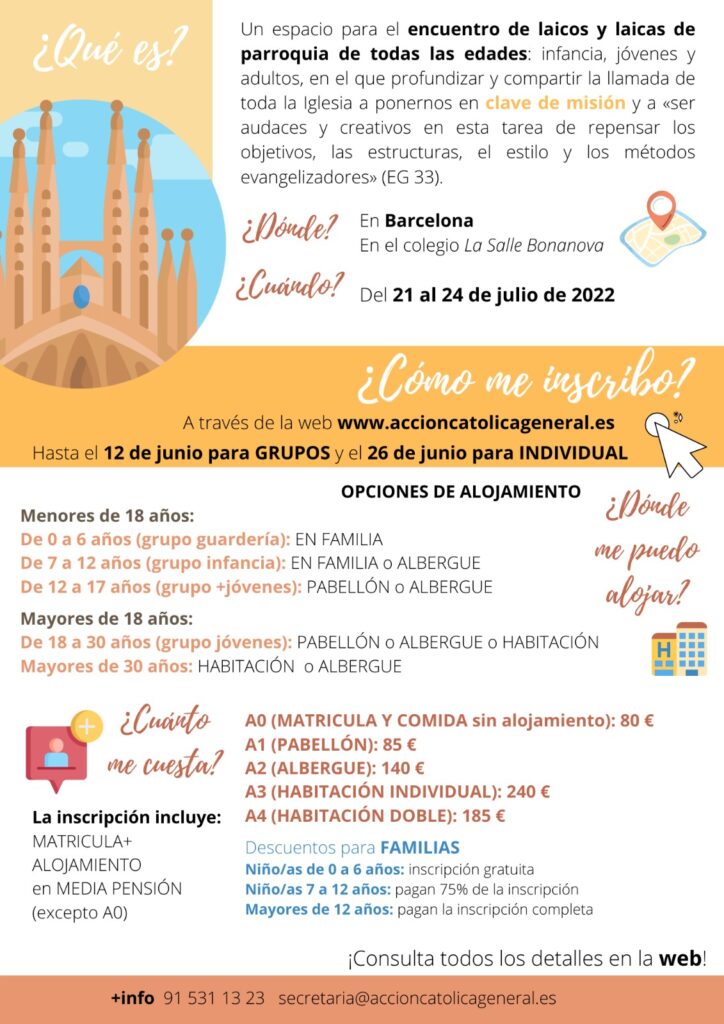 Programa del encuentro del laicado en Barcelona