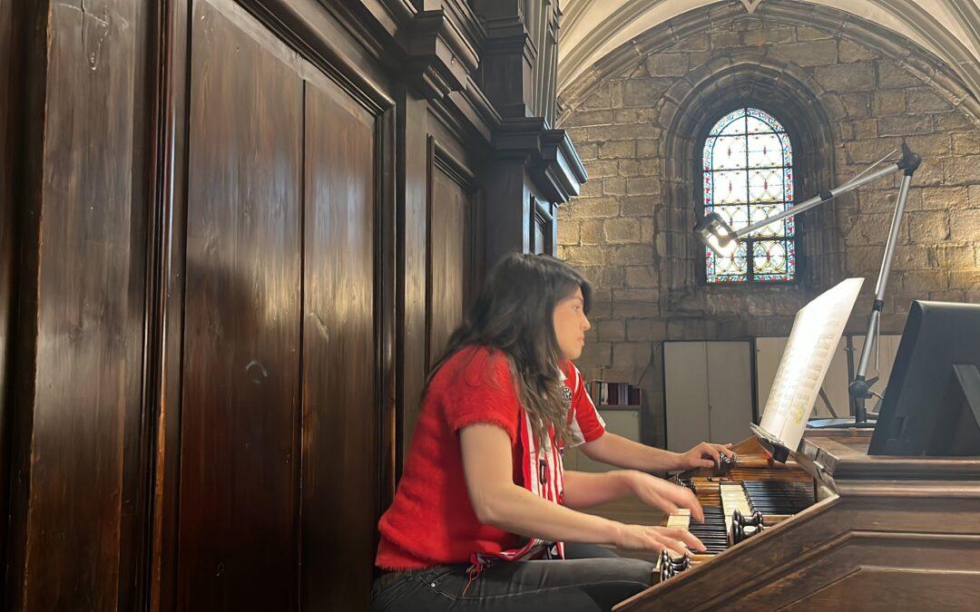 Ensayo del himno del Athletic en el órgano de Begoña