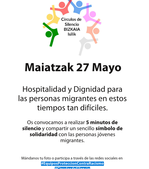 Piden colocarse las mascarillas en los ojos, oídos, boca y en las manos para visibilizar a la juventud migrante