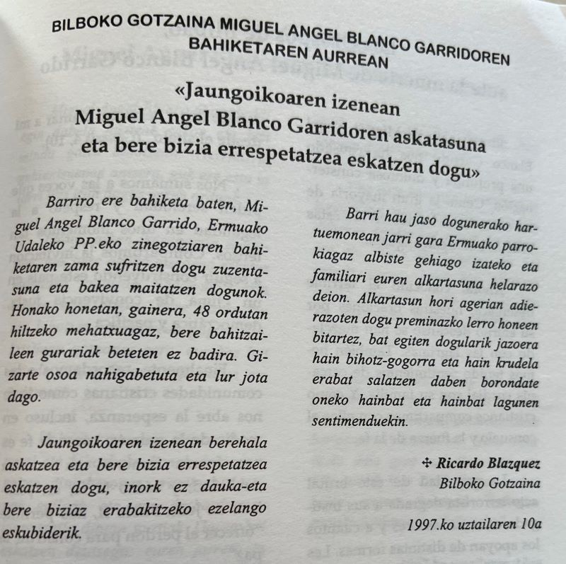 Miguel Angel Blancoren bahiketa